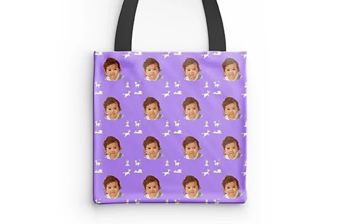 kids pattern tote bag